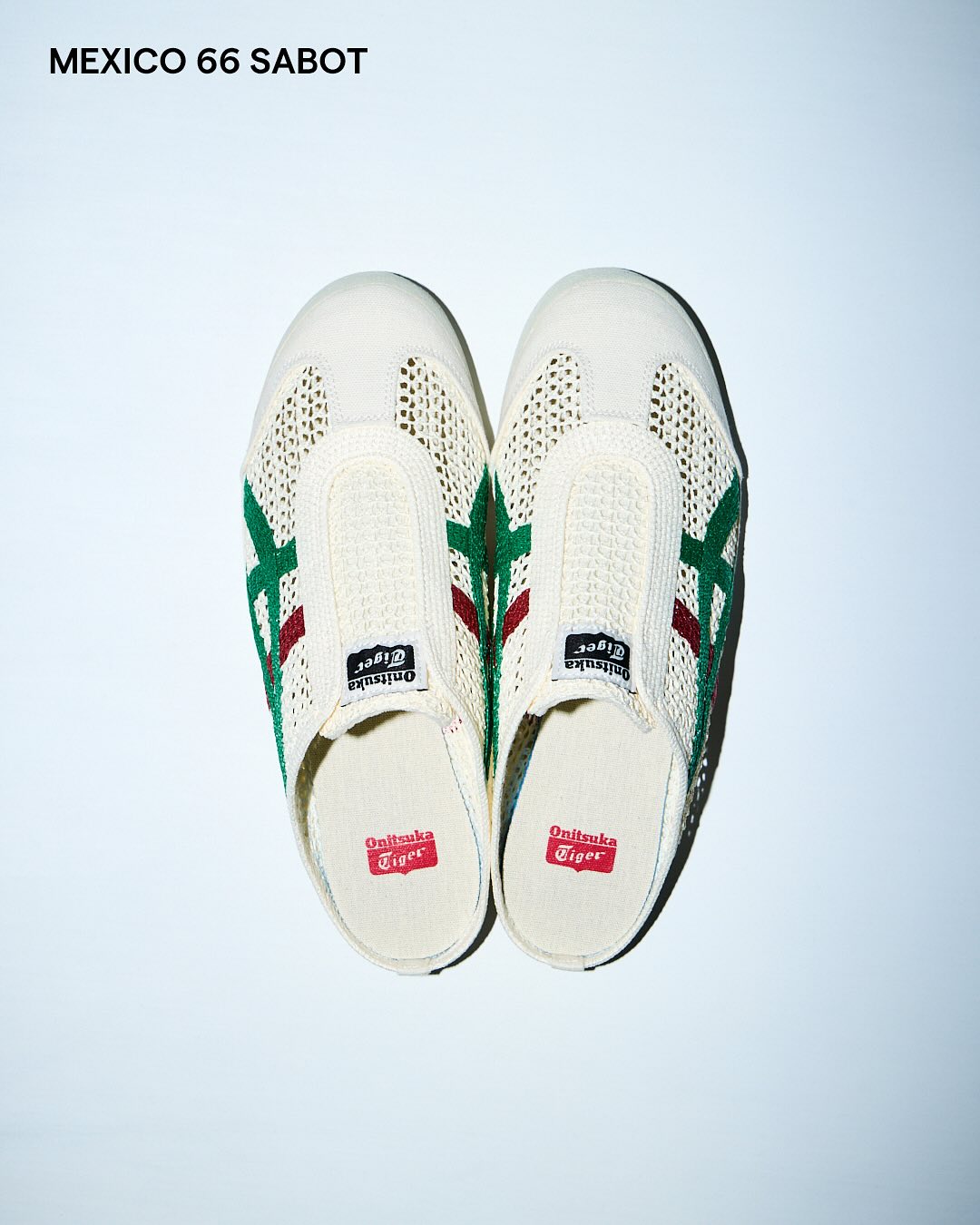Onitsuka Tiger - Sabot Open Mesh Slipper OFF WHITE/GREEN/RED
