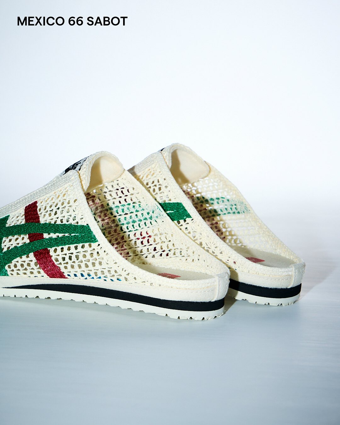 Onitsuka Tiger - Sabot Open Mesh Slipper OFF WHITE/GREEN/RED