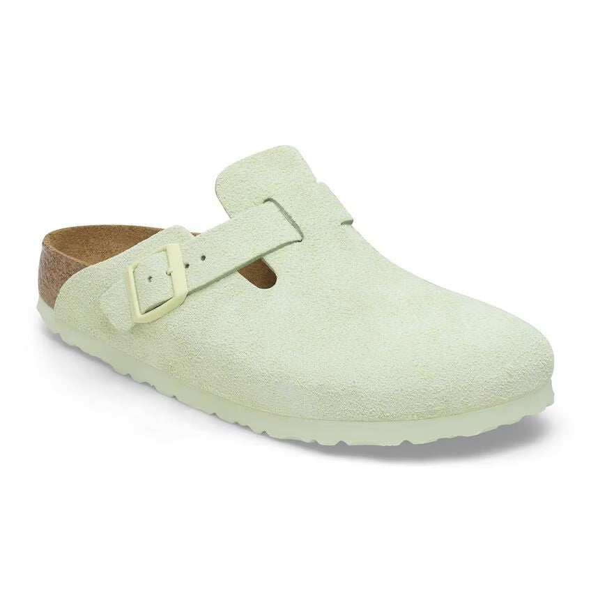 Boston Soft Footbed Suede Leather - Faded Lime