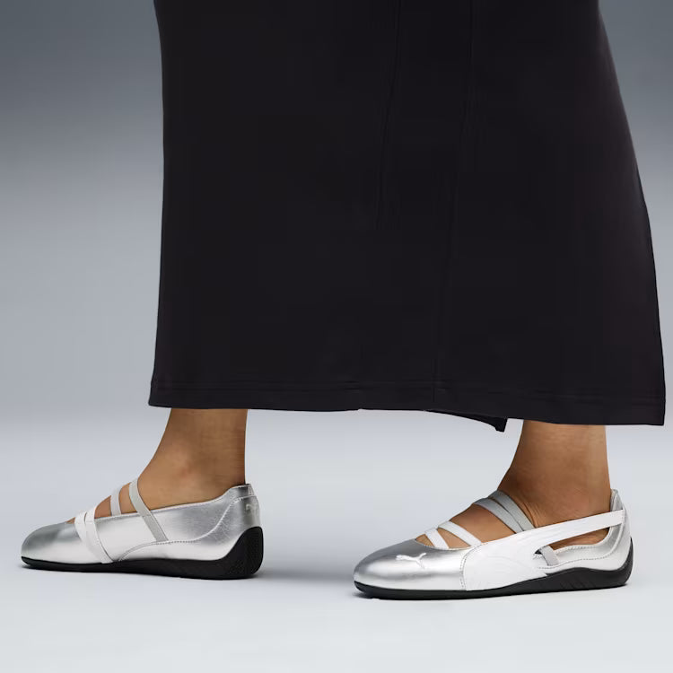 Speedcat Ballet Leather Women's Shoes - SILVER/WHITE