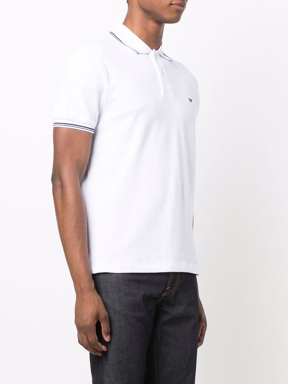 Emporio Armani embroidered-logo short-sleeved polo shirt
