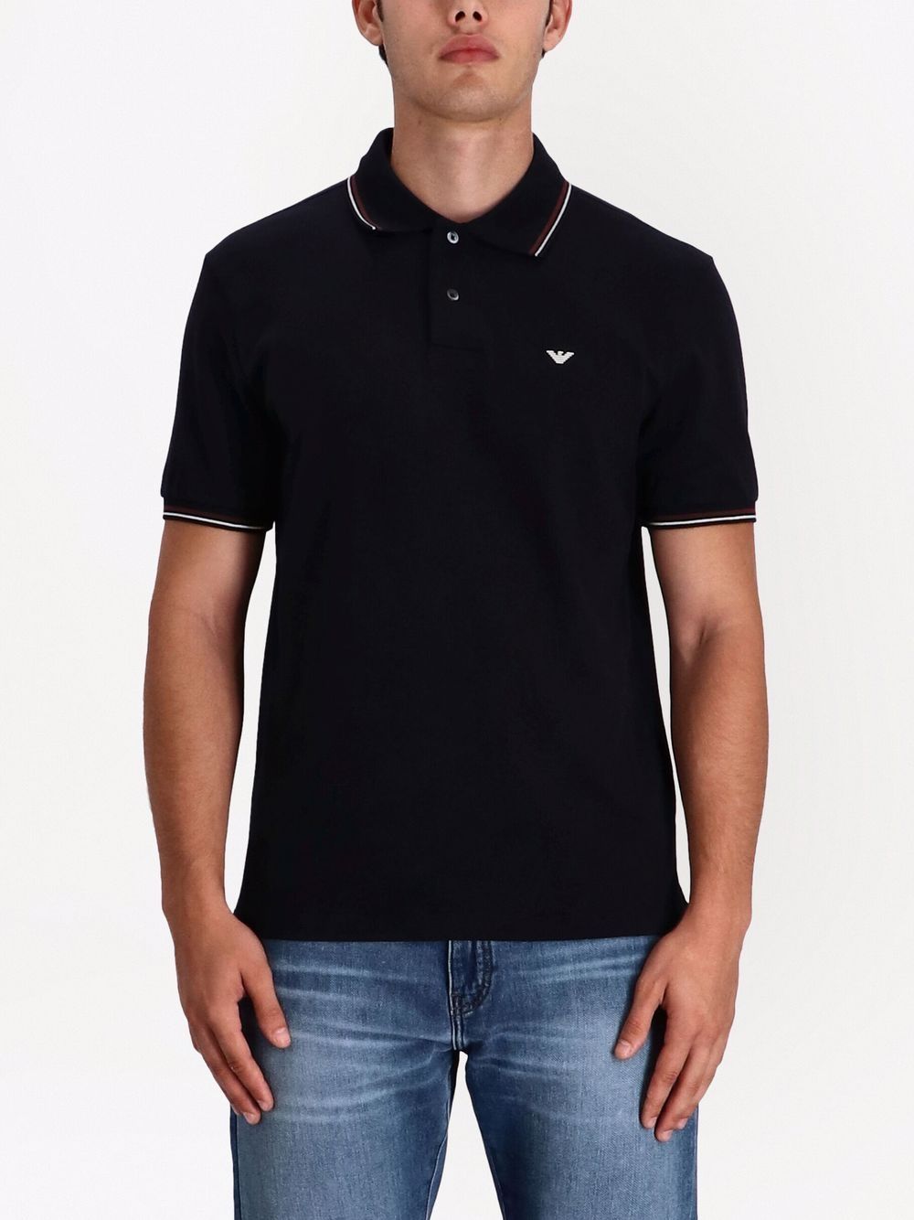 Emporio Armani embroidered-logo short-sleeved polo shirt