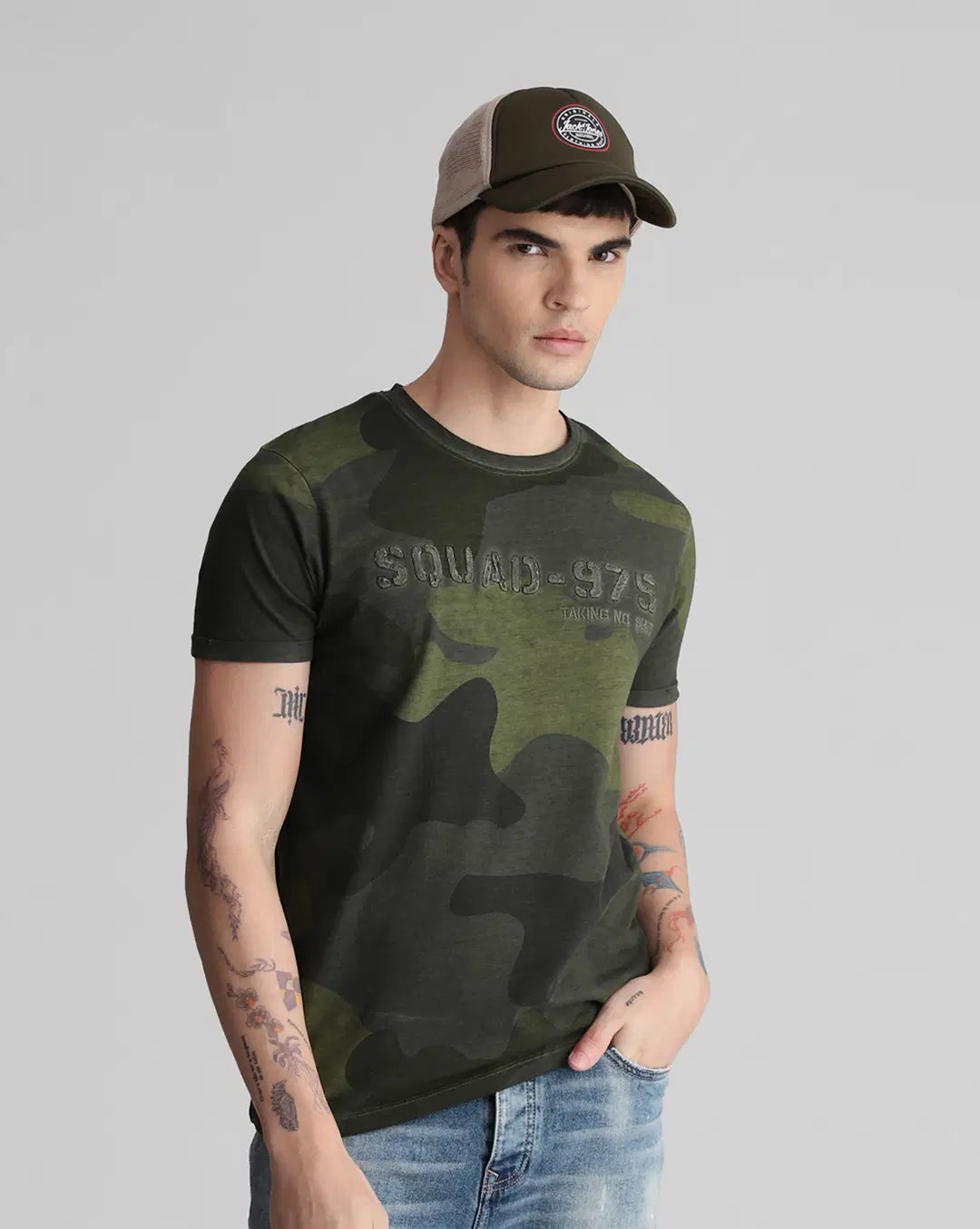 JACK & JONES MEN'S CAMO GRAPHIC T-shirt