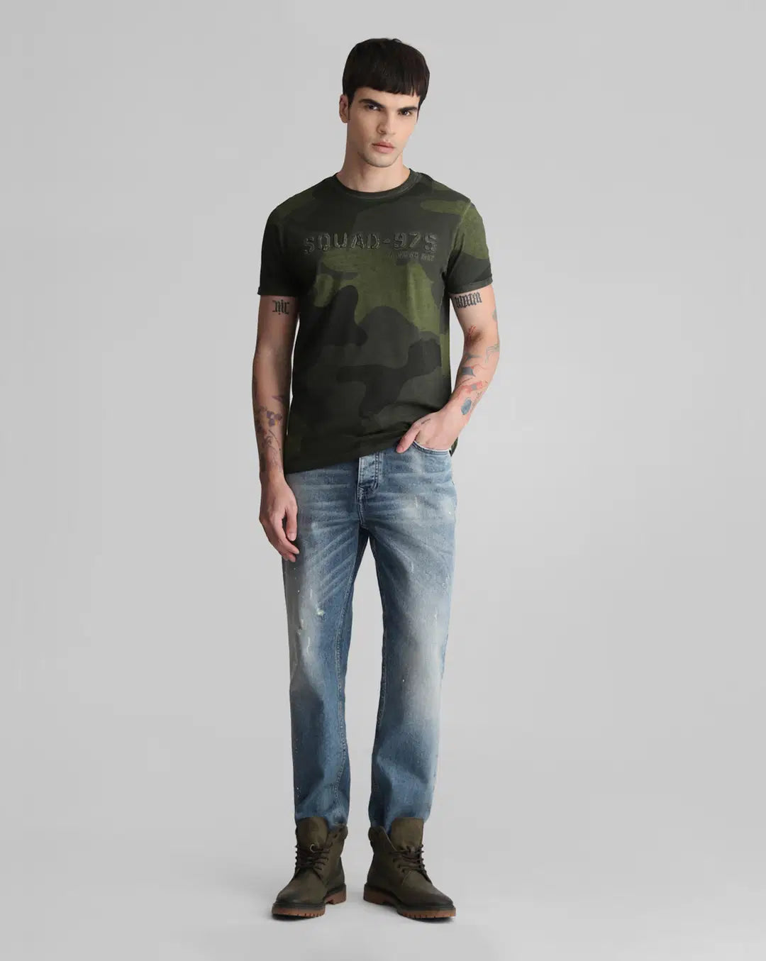 JACK & JONES MEN'S CAMO GRAPHIC T-shirt