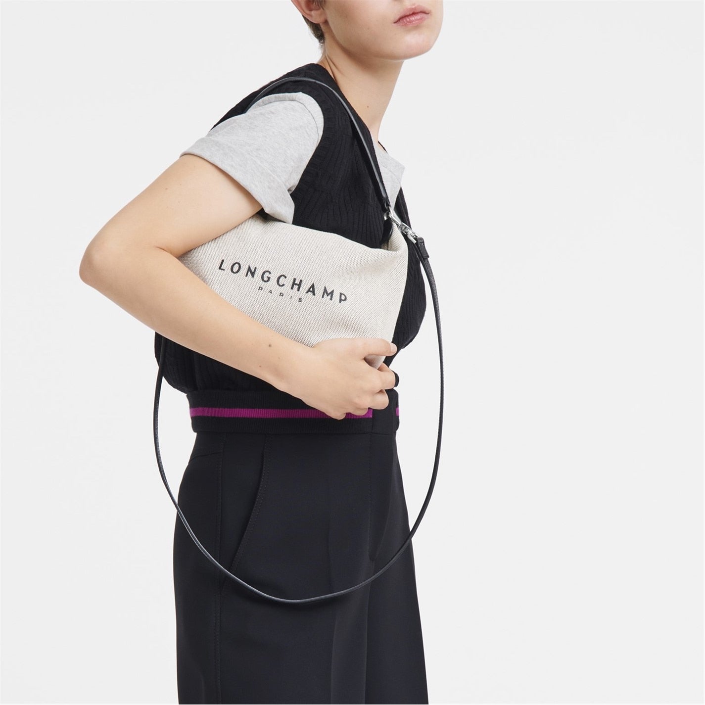 Longchamp - Women's Logo Canvas Essential Crossbody Bag