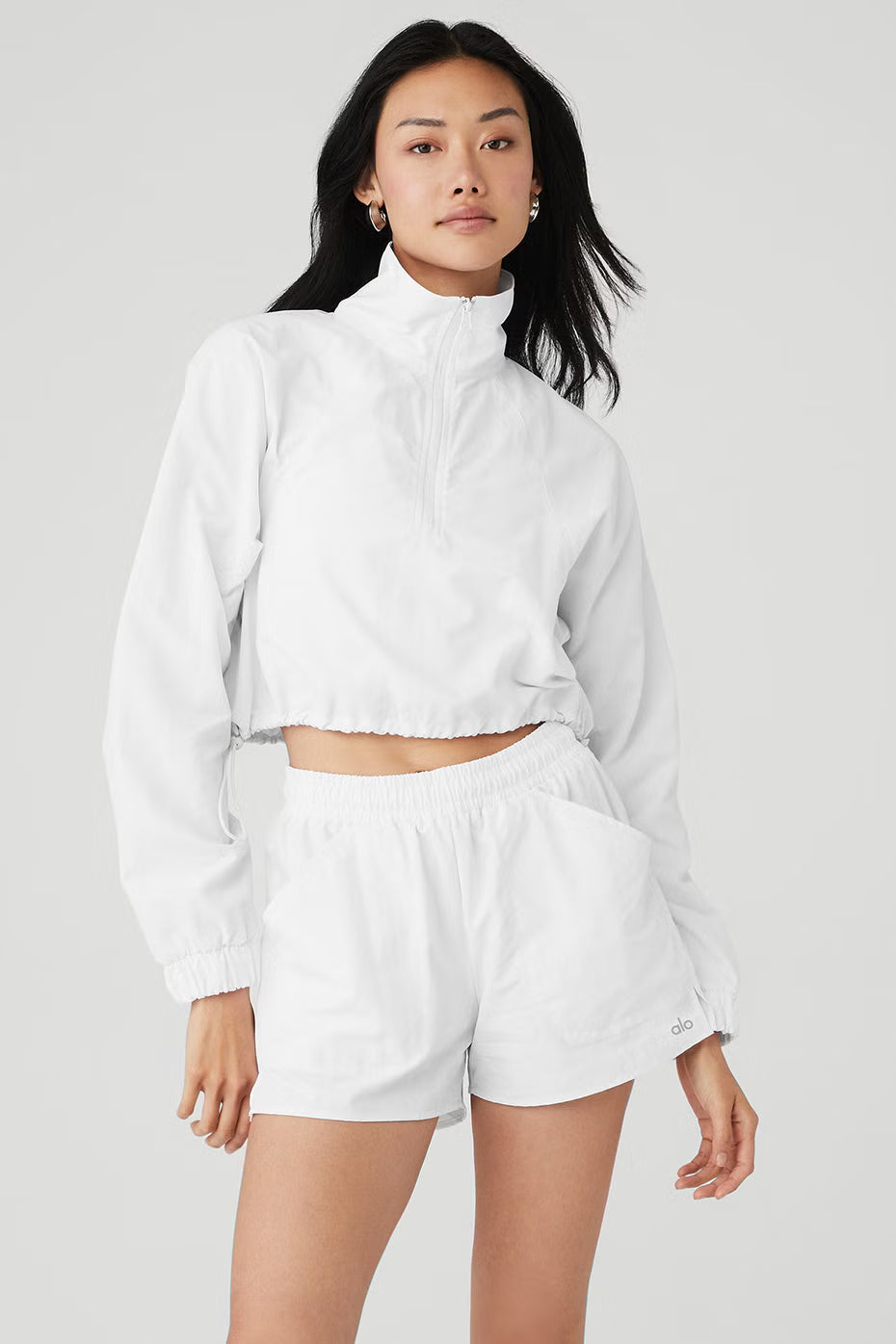 Cropped 1/4 Zip Alumni Pullover - ALO