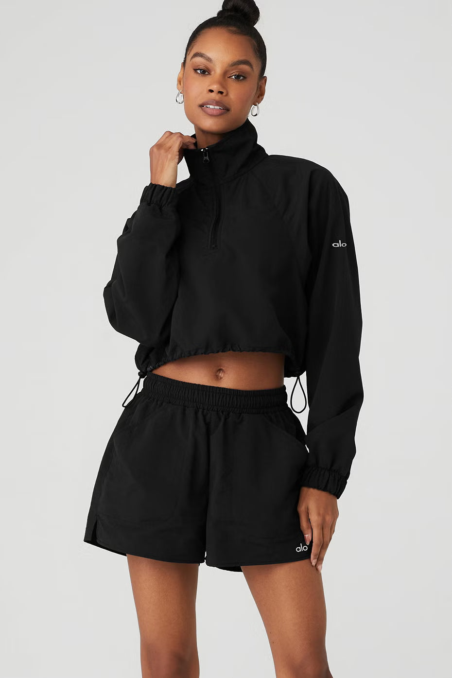 Cropped 1/4 Zip Alumni Pullover - ALO