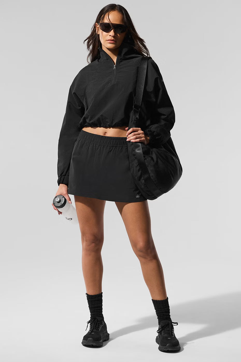 Cropped 1/4 Zip Alumni Pullover - ALO
