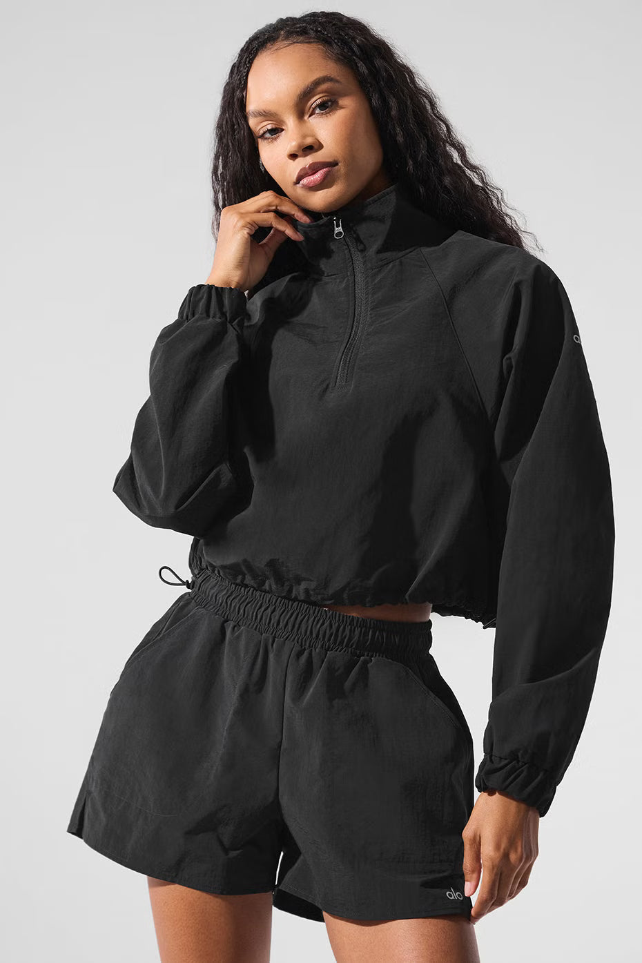 Cropped 1/4 Zip Alumni Pullover - ALO