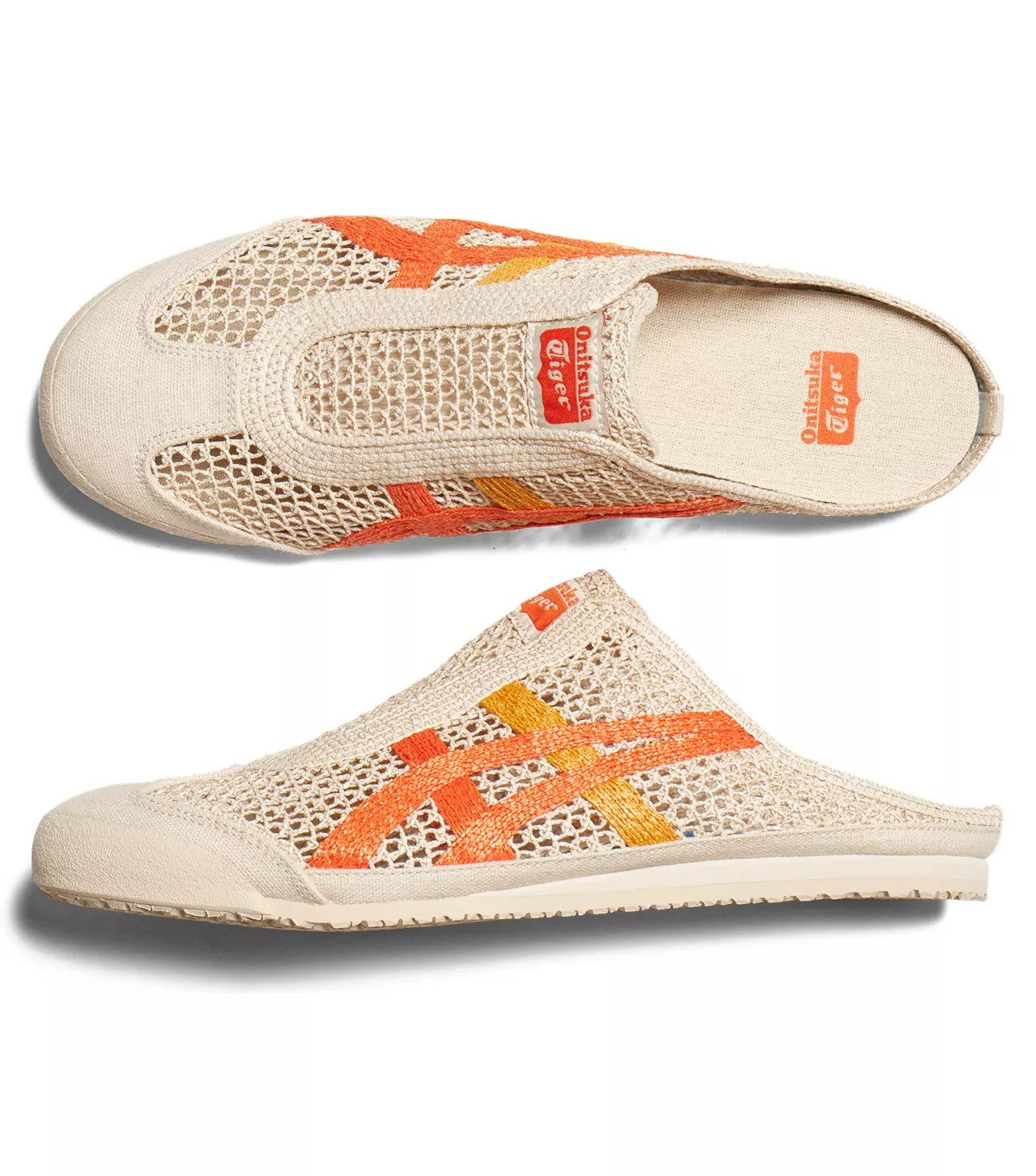 Onitsuka Tiger - Sabot Open Mesh Slipper Orange Yellow Stripes
