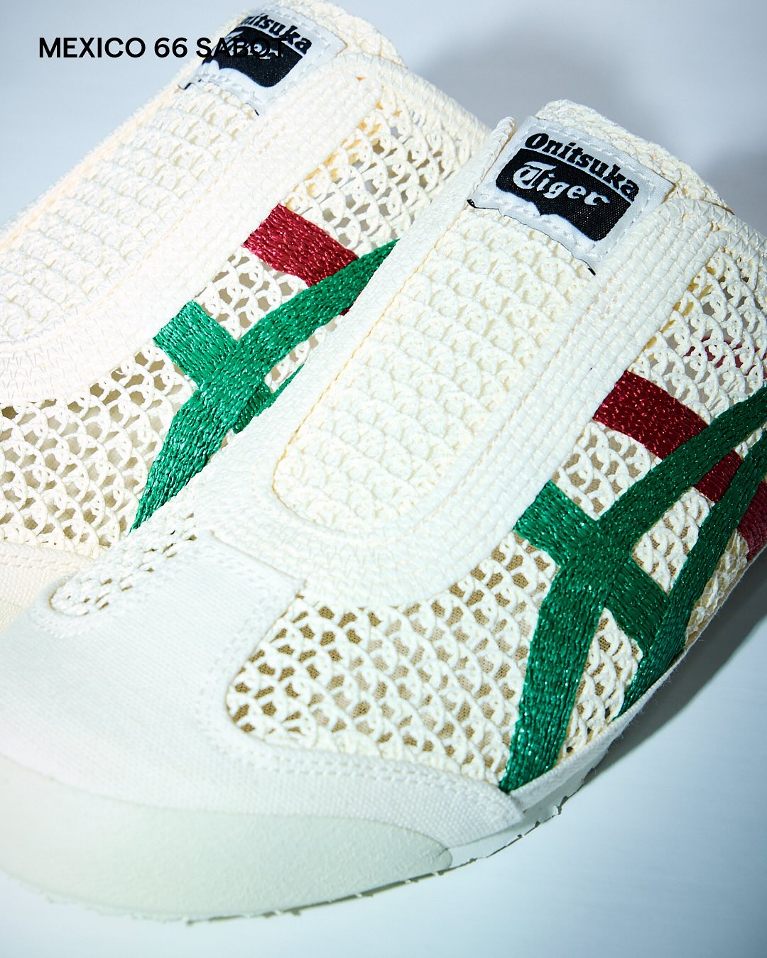 Onitsuka Tiger - Sabot Open Mesh Slipper OFF WHITE/GREEN/RED