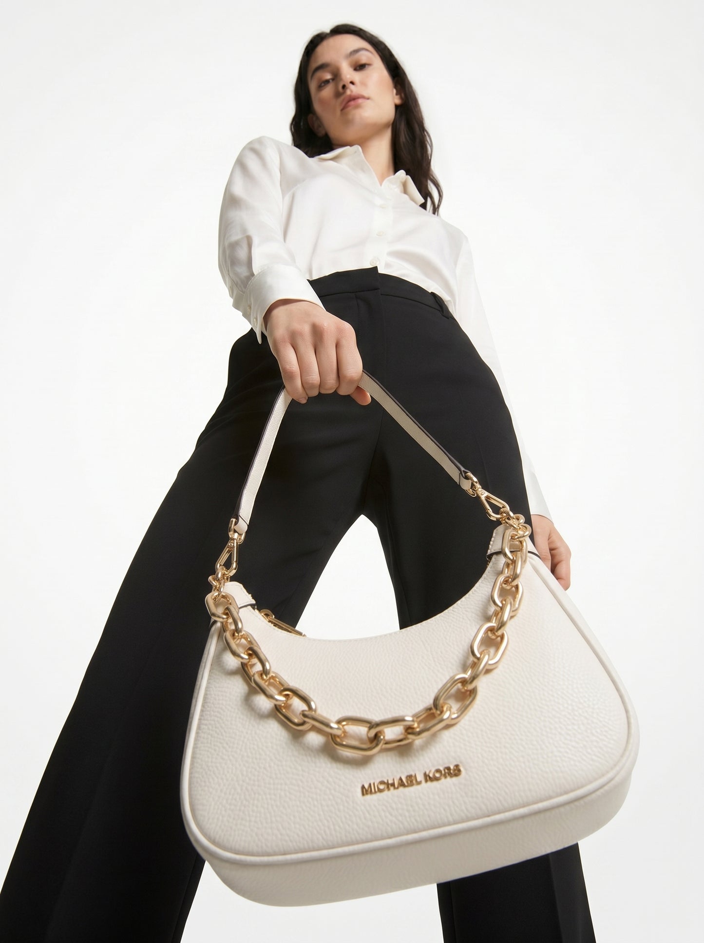 Michael Kors White Chain Shoulder Bag
