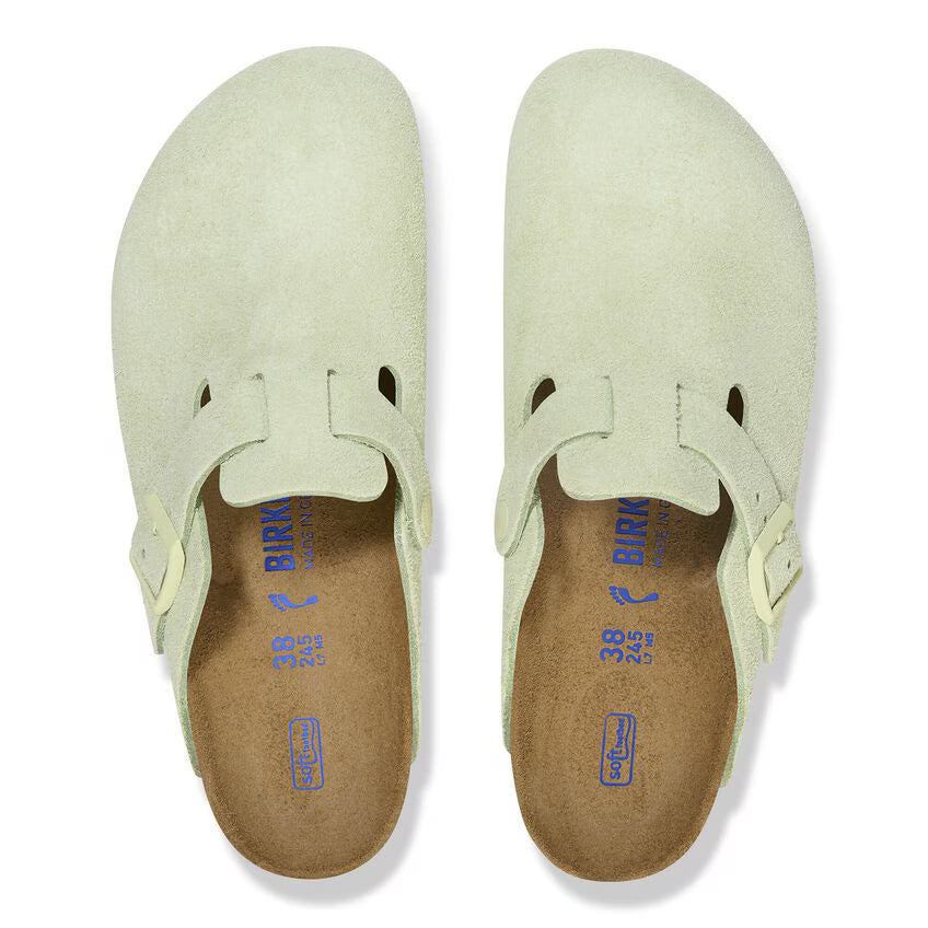 Boston Soft Footbed Suede Leather - Faded Lime