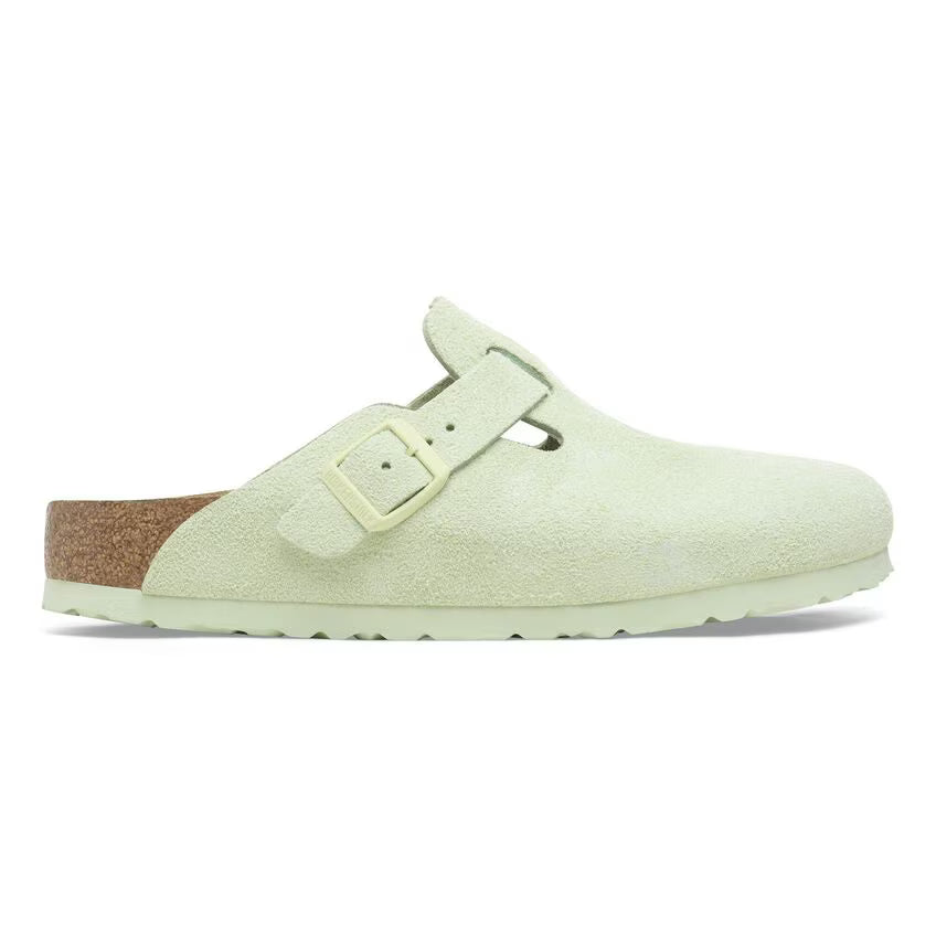 Boston Soft Footbed Suede Leather - Faded Lime