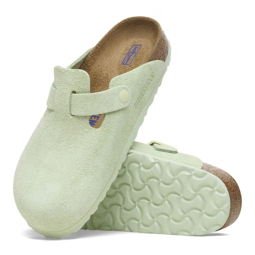 Boston Soft Footbed Suede Leather - Faded Lime