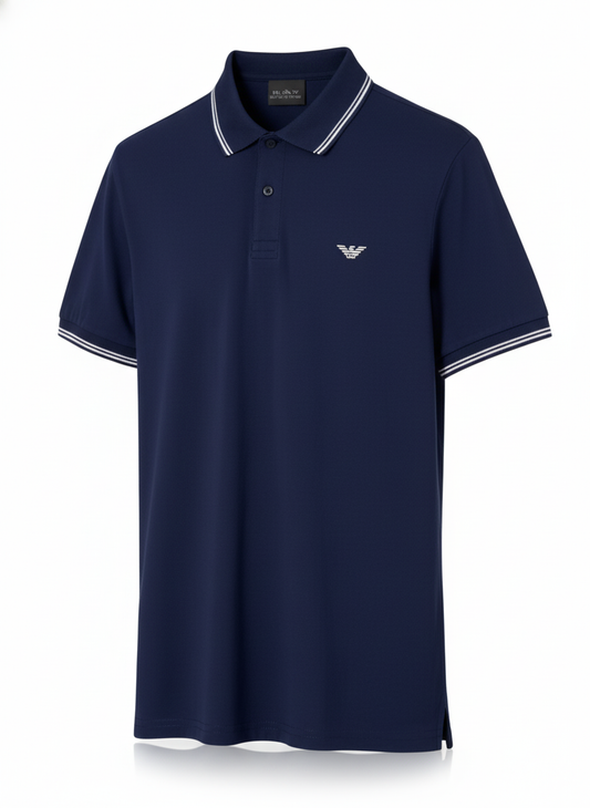 Emporio Armani embroidered-logo short-sleeved polo shirt