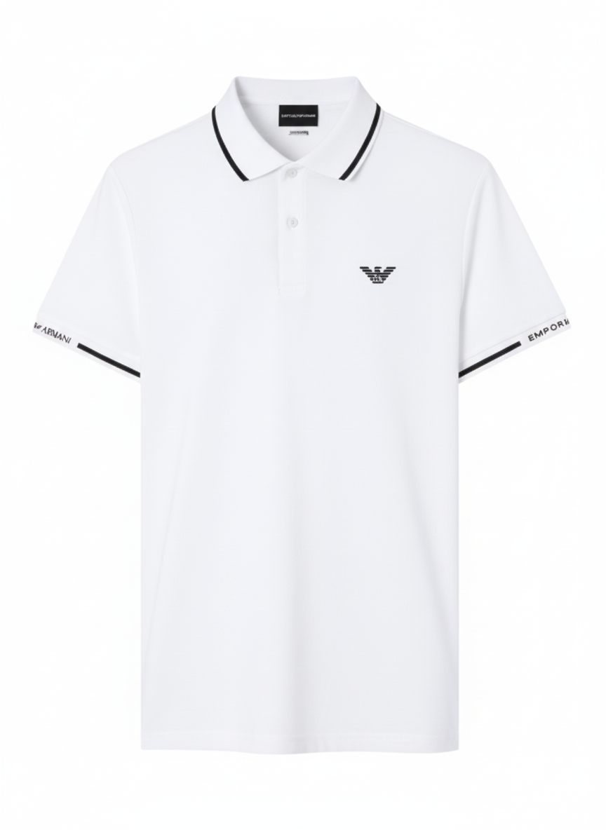 Emporio Armani embroidered-logo short-sleeved polo shirt