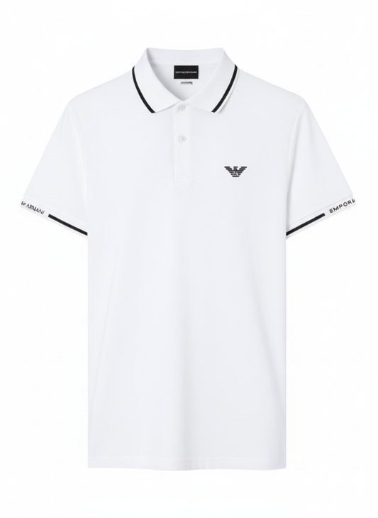 Emporio Armani embroidered-logo short-sleeved polo shirt