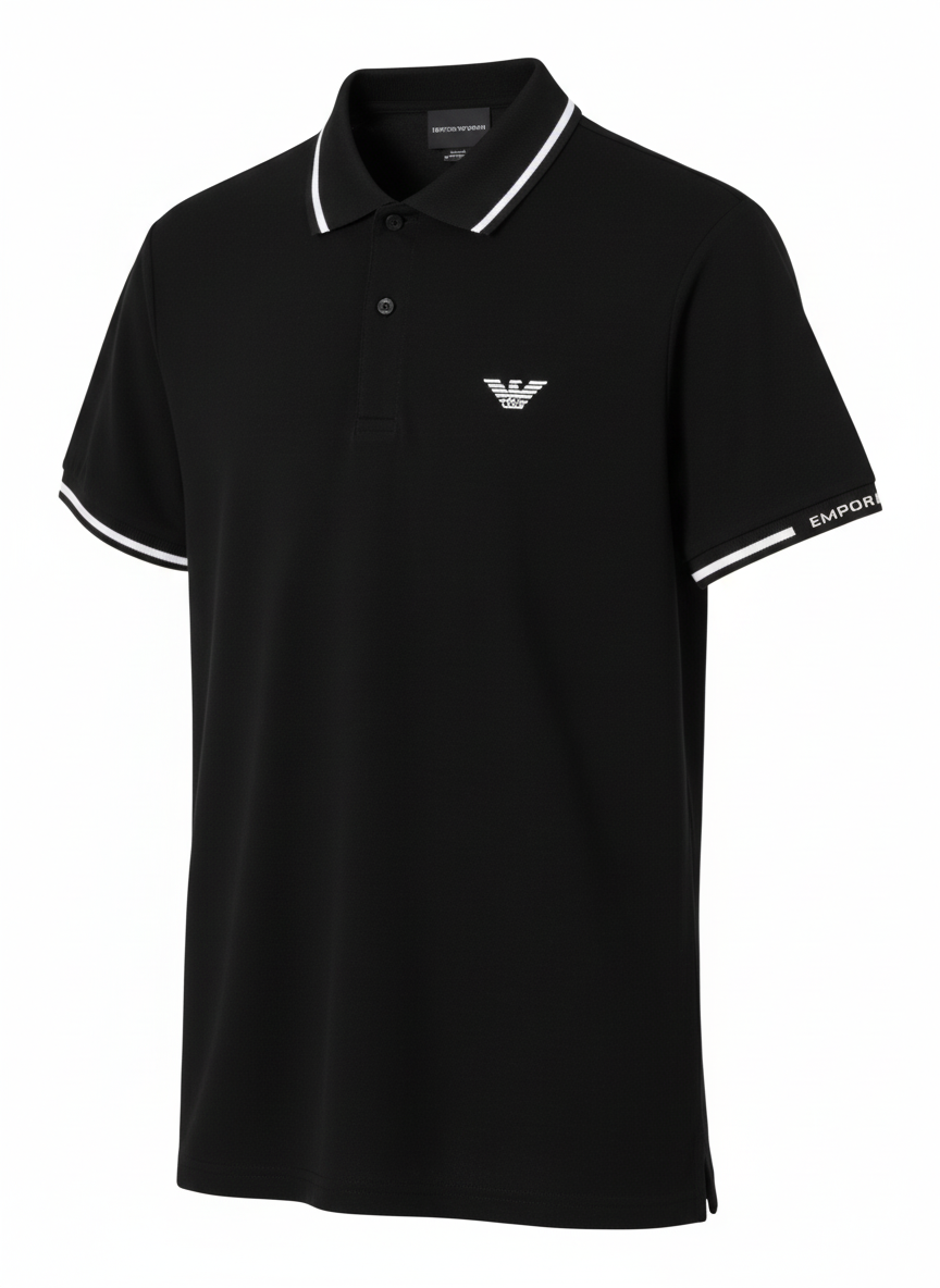 Emporio Armani embroidered-logo short-sleeved polo shirt
