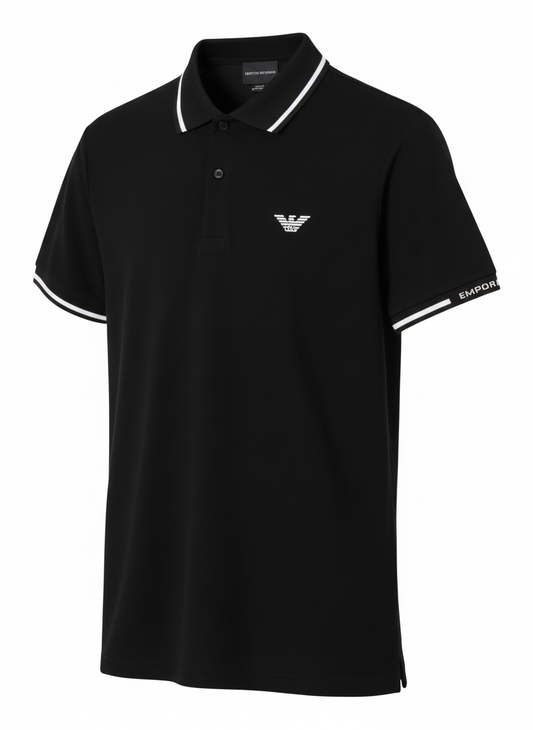 Emporio Armani embroidered-logo short-sleeved polo shirt