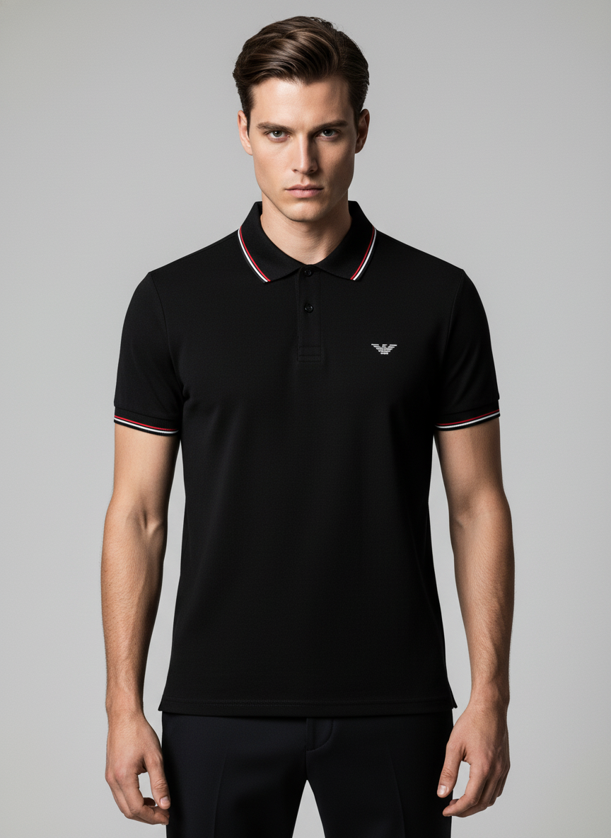 Emporio Armani embroidered-logo short-sleeved polo shirt