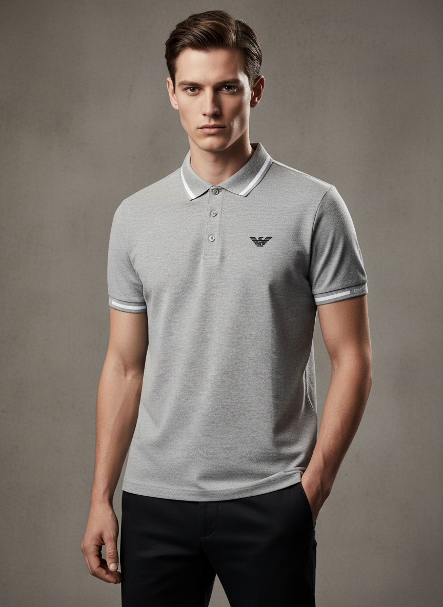 Emporio Armani embroidered-logo short-sleeved polo shirt