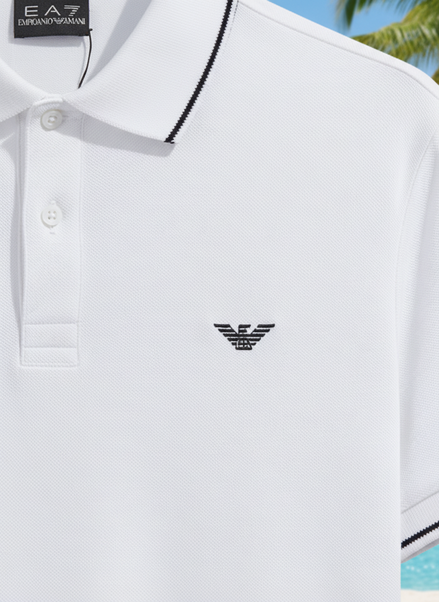 Emporio Armani embroidered-logo short-sleeved polo shirt