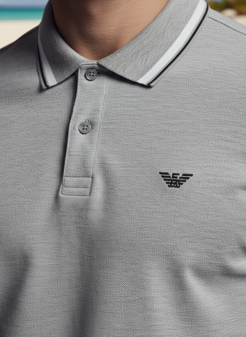 Emporio Armani embroidered-logo short-sleeved polo shirt