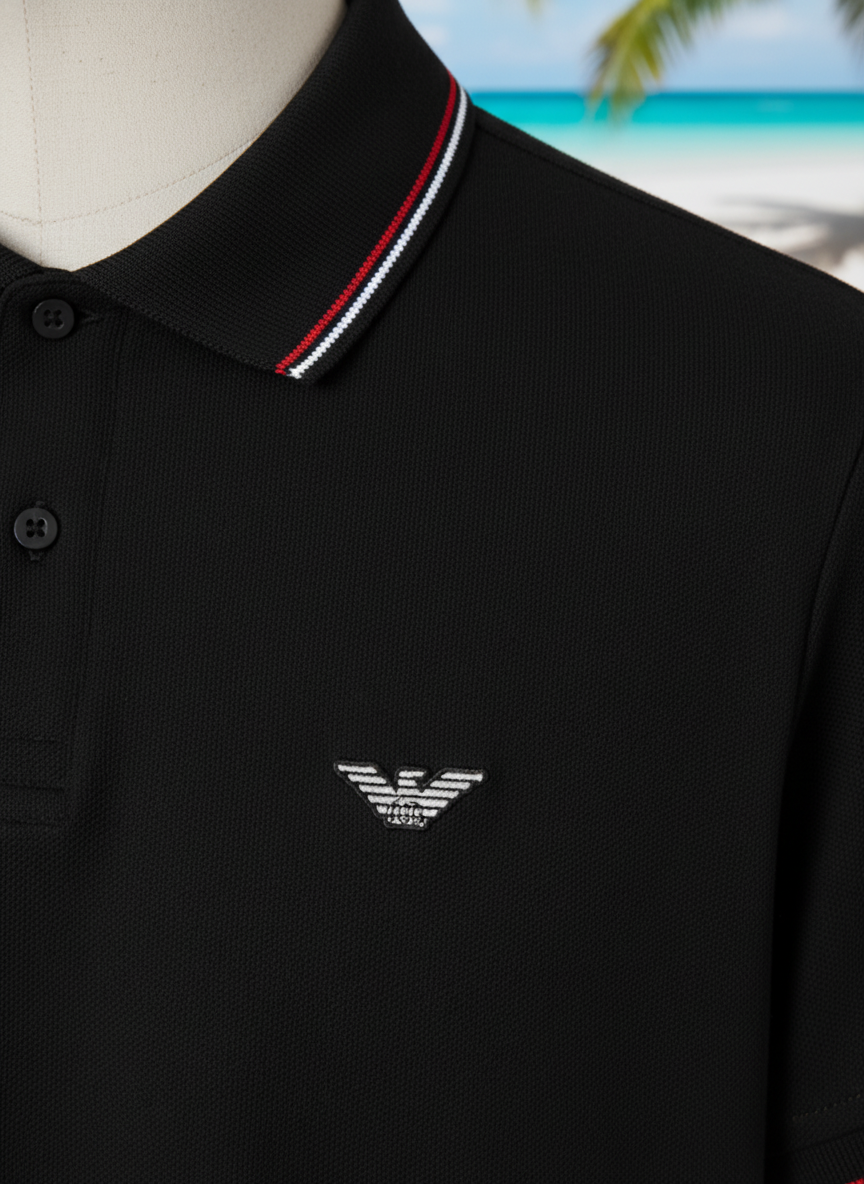 Emporio Armani embroidered-logo short-sleeved polo shirt