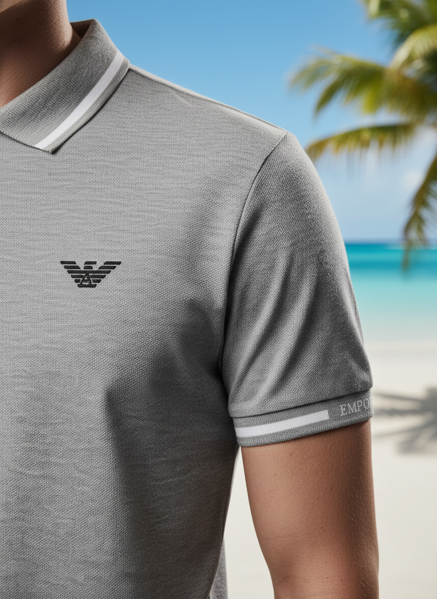 Emporio Armani embroidered-logo short-sleeved polo shirt
