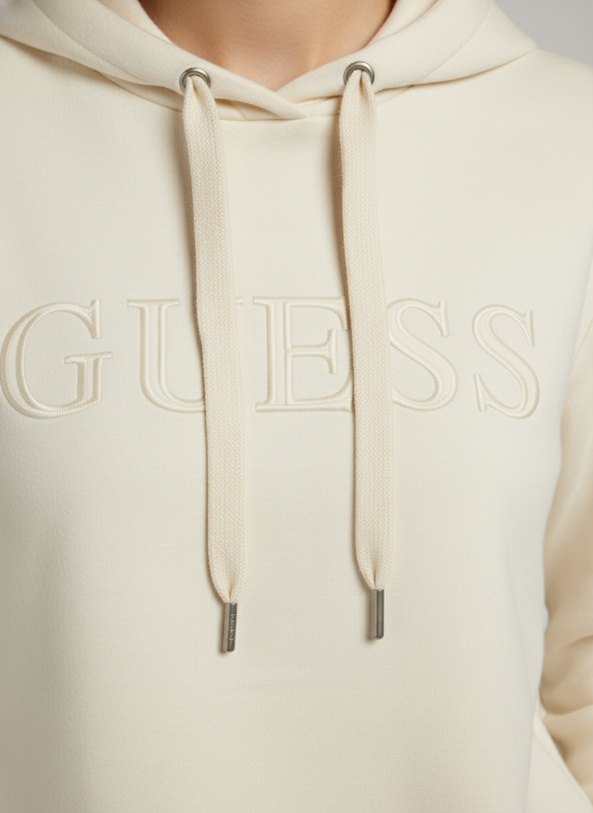 Guess Women's Monochromatic Embossed Logo Hoodie