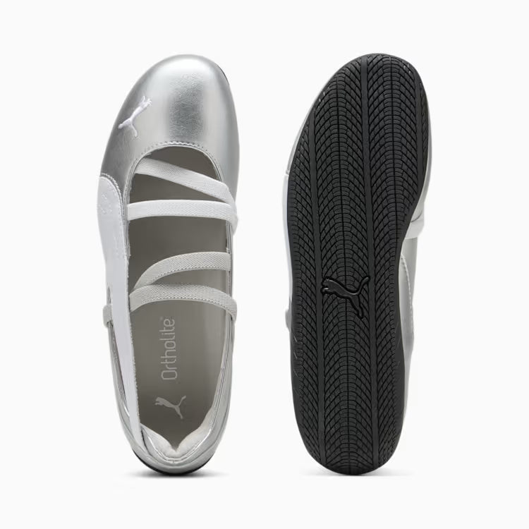 Speedcat Ballet Leather Women's Shoes - SILVER/WHITE